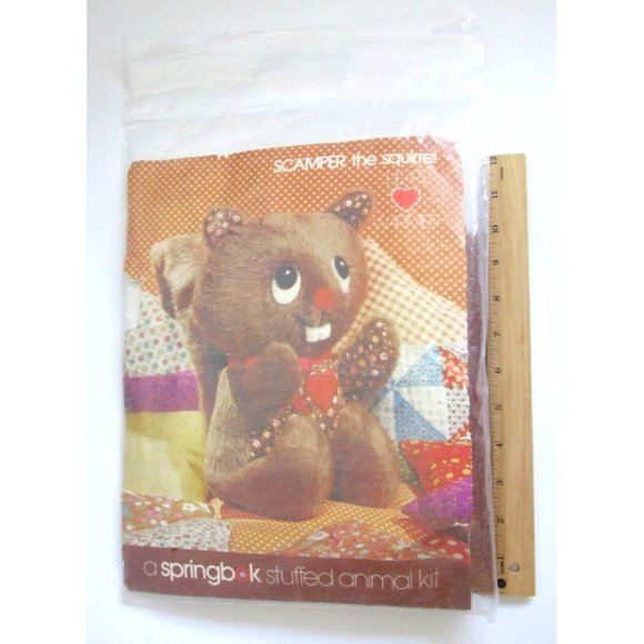 Vintage - A Springbok Stuffed Animal Craft Kit - Scamper the Squirrel - 13" NOS - Picture 9 of 10
